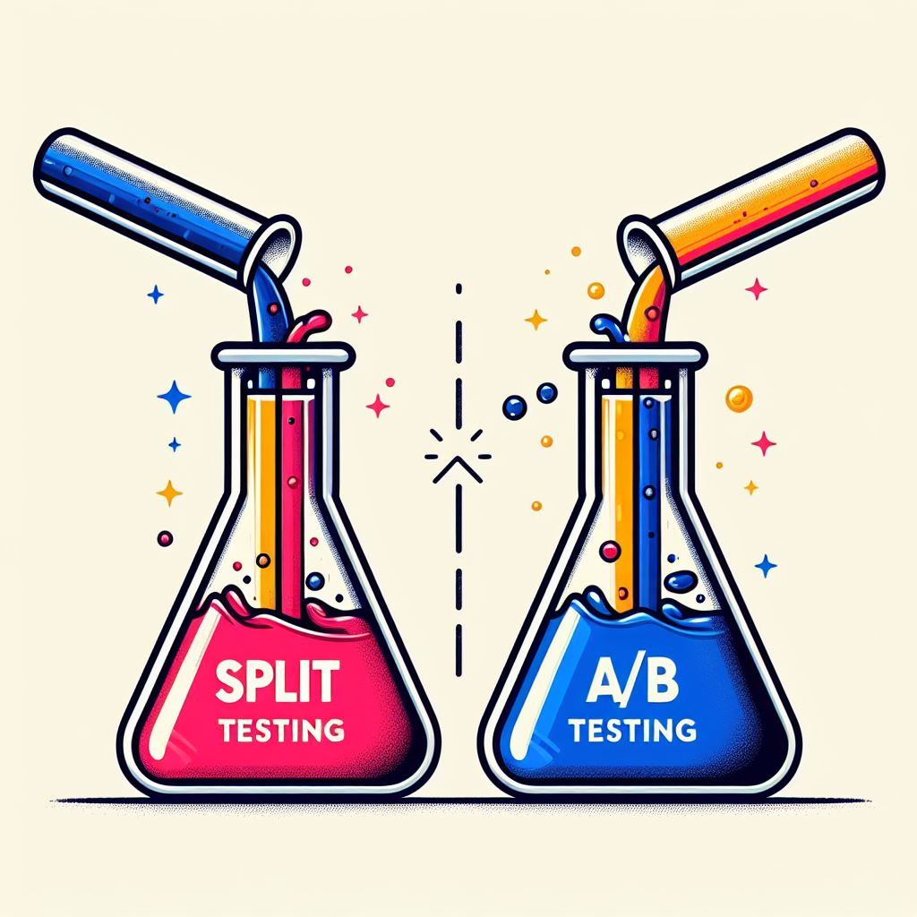 picture symbolizing split and a/b testing